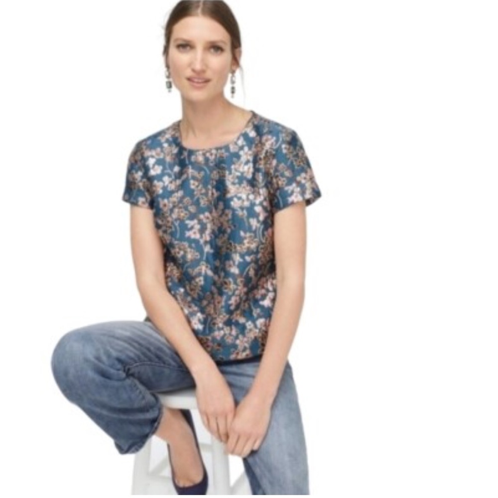 J. Crew Collection Jacquard Top - Picture 2 of 3